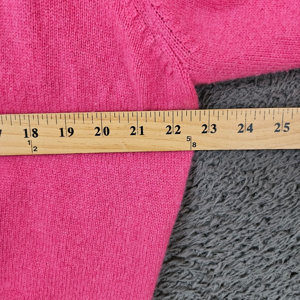 Ann Taylor Womens Large Pink 100% Cashmere Surplice Shawl Collar Sweater - Picture 2 of 8